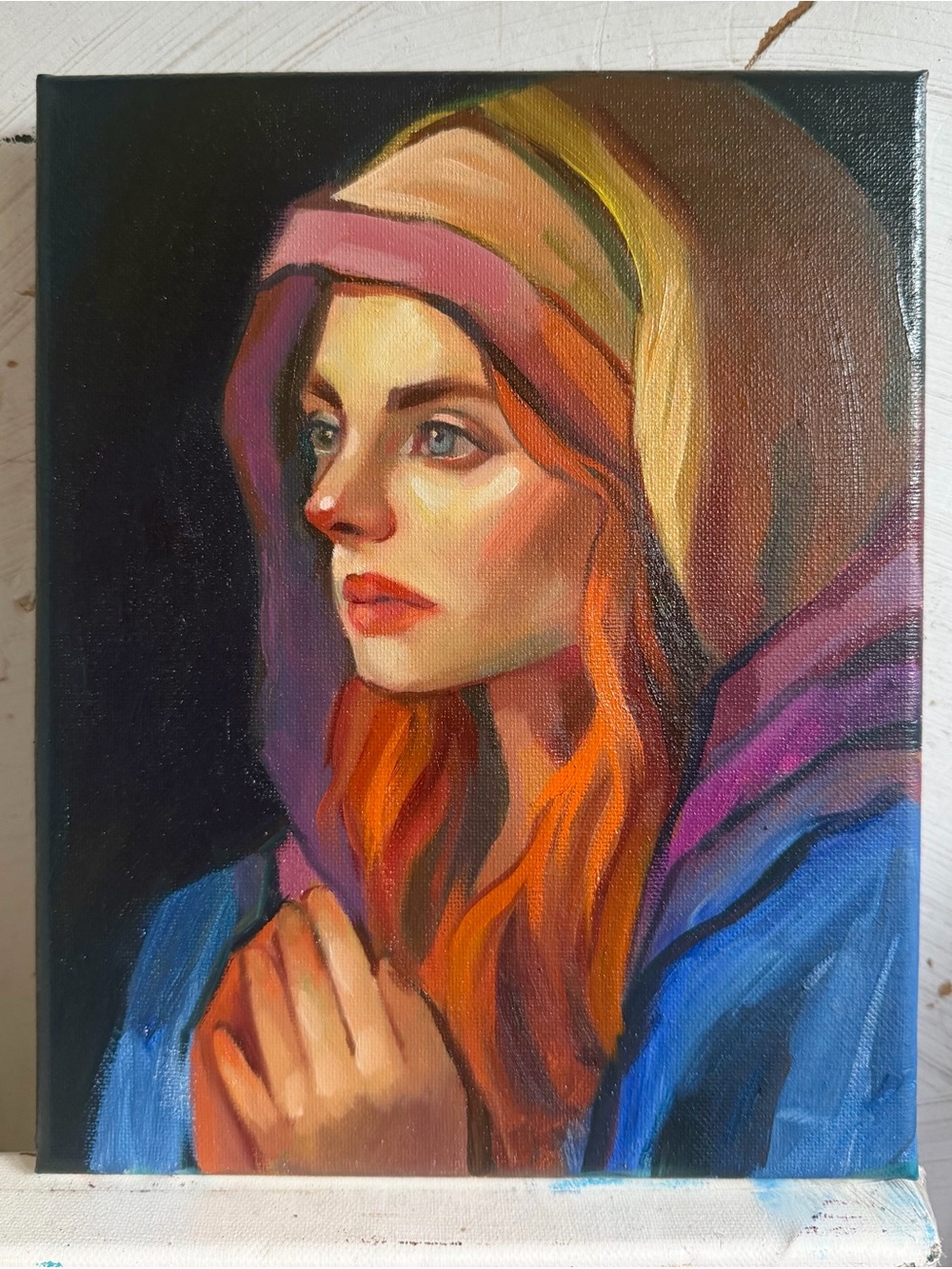 Original Oil Painting “The Quiet Prayer”
10×8 inches, Part of a portrait series